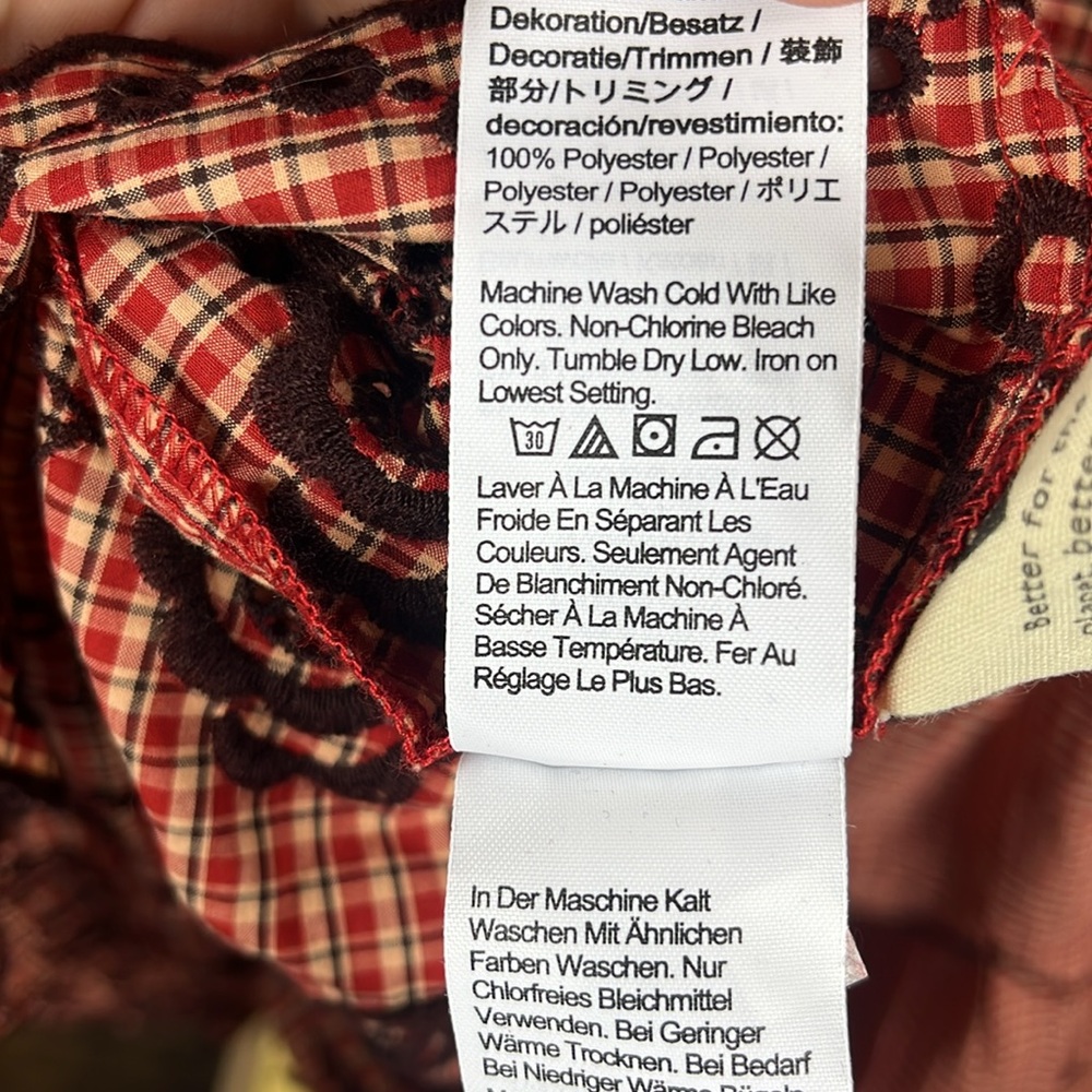 Madewell Embroidered Bubble-Sleeve‎ Midi Dress in Scarlet. - Picture 15 of 16